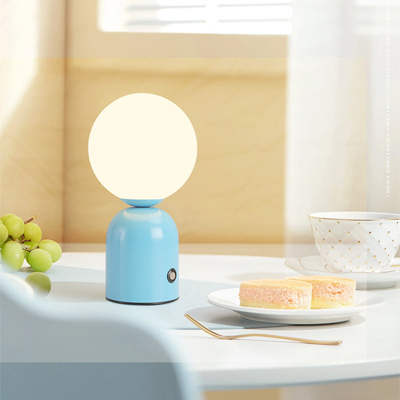 Lampa Stołowa Minimalistyczna z Okrągłym Kloszem i Płynną Regulacją Jasności - 11
