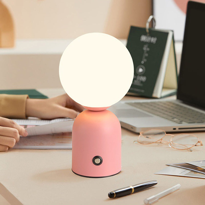 Lampa Stołowa Minimalistyczna z Okrągłym Kloszem i Płynną Regulacją Jasności - 3
