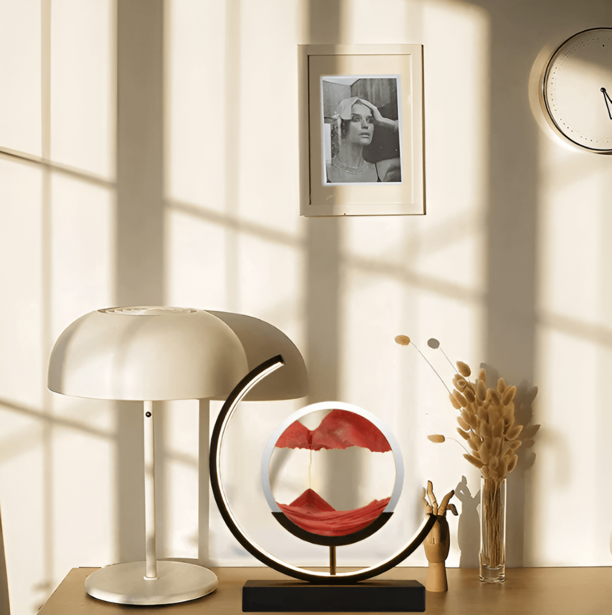Lampa Stołowa Modern z Ruchomym Piaskiem i Podświetleniem