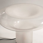 Lampa Stołowa Modernistyczna ze Szklanym Kloszem w Kształcie Grzyba - 10