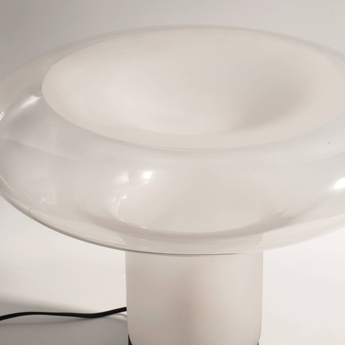Lampa Stołowa Modernistyczna ze Szklanym Kloszem w Kształcie Grzyba - 10