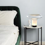 Lampa Stołowa Modernistyczna ze Szklanym Kloszem w Kształcie Grzyba - 14
