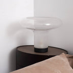 Lampa Stołowa Modernistyczna ze Szklanym Kloszem w Kształcie Grzyba - 6