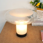 Lampa Stołowa Modernistyczna ze Szklanym Kloszem w Kształcie Grzyba - 8