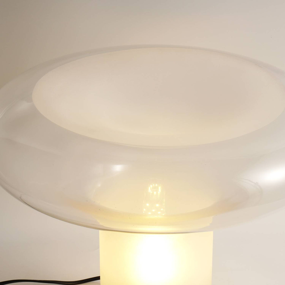 Lampa Stołowa Modernistyczna ze Szklanym Kloszem w Kształcie Grzyba - 9