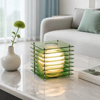 Lampa Stołowa Nowoczesna z Geometryczną Konstrukcją i Kulą Świetlną - 4