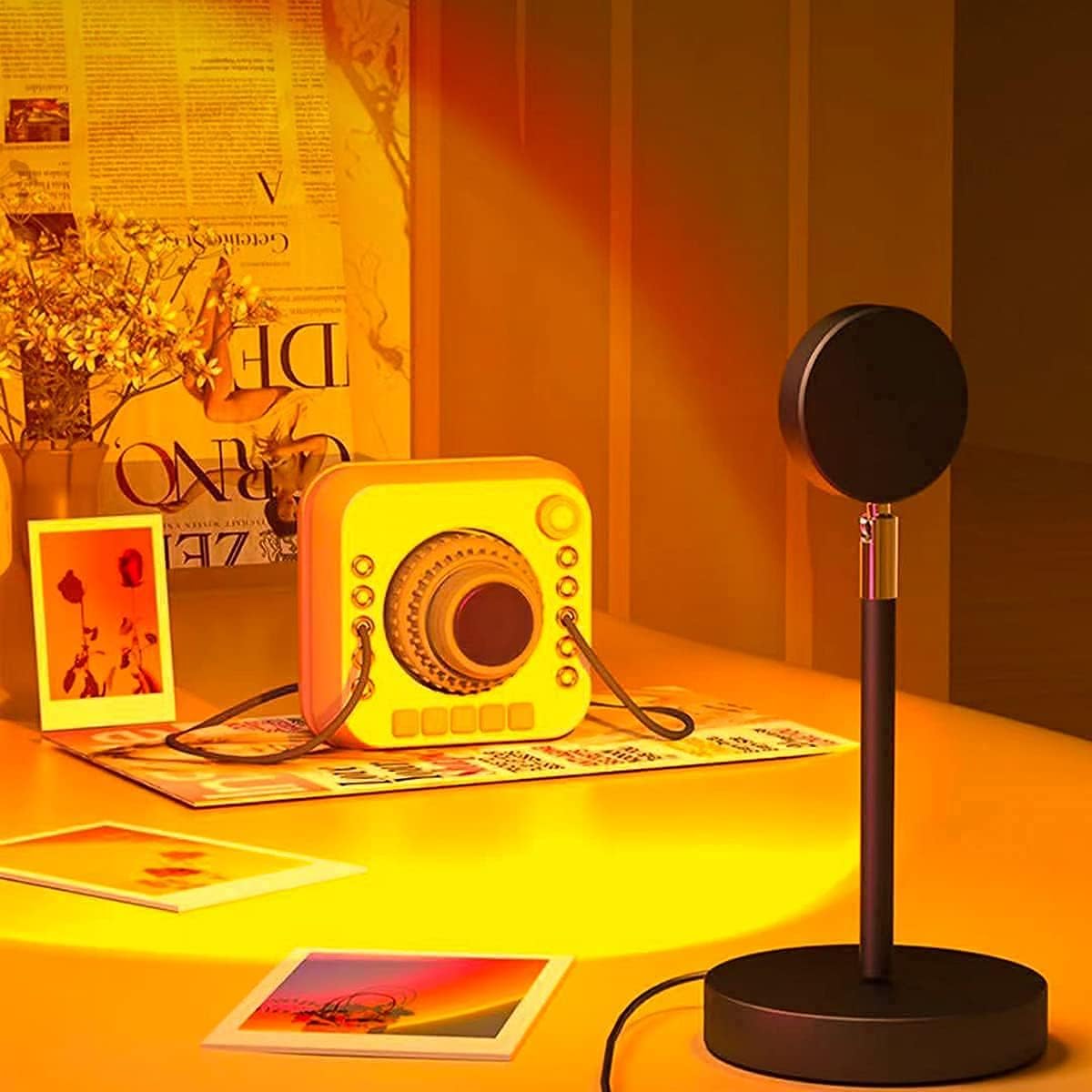 Lampa Stołowa Projektor Zachodu Słońca z Obrotową Głowicą