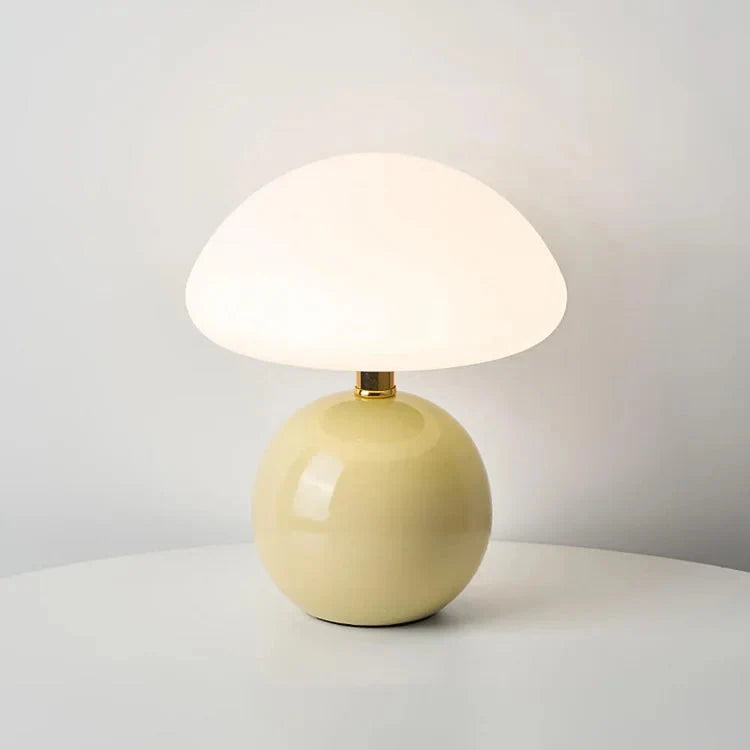 Lampa Stołowa Retro w Kształcie Grzyba z Regulowanym Światłem - Beżowy