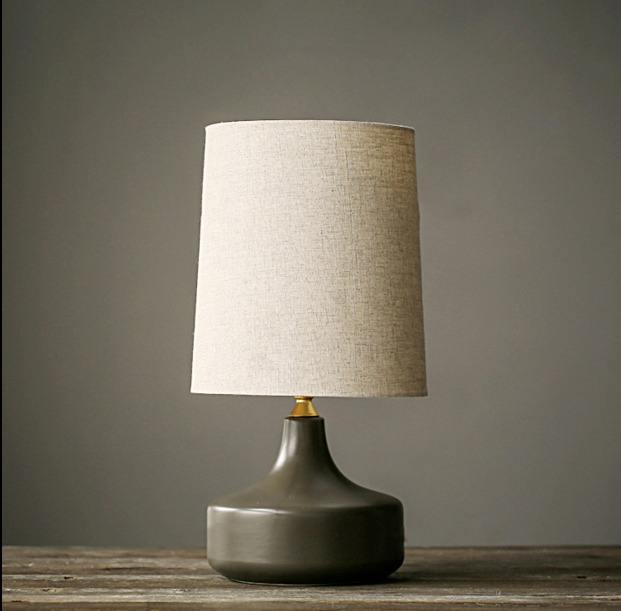 Nordycka Lampa Stołowa z Ceramiczną Podstawą i Abażurem - 3