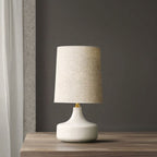 Nordycka Lampa Stołowa z Ceramiczną Podstawą i Abażurem - 11