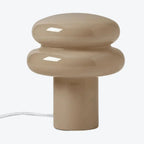 Lampa Stołowa Retro z Kloszem w Kształcie Grzyba ze Szkła Opalowego - Szary