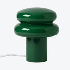 Lampa Stołowa Retro z Kloszem w Kształcie Grzyba ze Szkła Opalowego - Ciemny Zielony