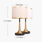 Lampa Stołowa Retro z Tkaną Abażurem i Złotym Wykończeniem - 8