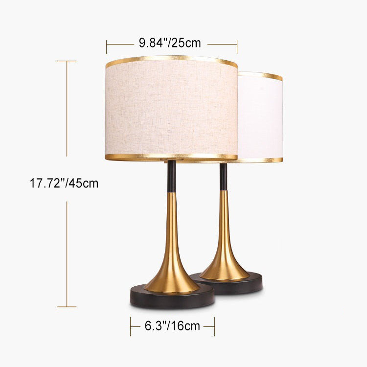 Lampa Stołowa Retro z Tkaną Abażurem i Złotym Wykończeniem - 8