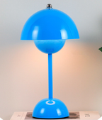 Lampa Stołowa Skandynawska Bezprzewodowa z Kloszem w Kształcie Kopuły - Niebieski