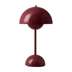 Lampa Stołowa Skandynawska Bezprzewodowa z Kloszem w Kształcie Kopuły - Ciemnobordowy