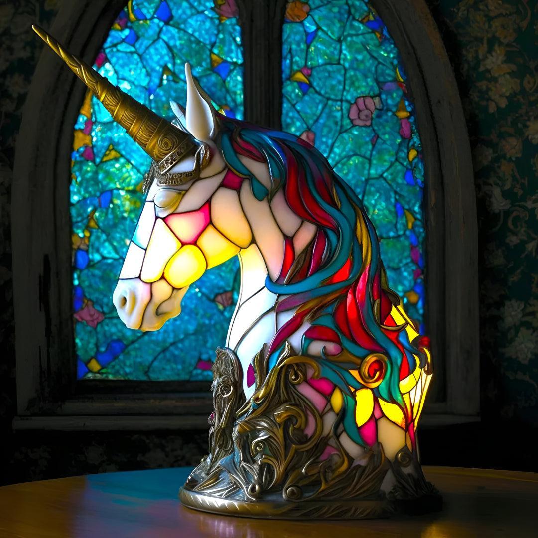 Lampa Stołowa w Stylu Witrażowym w Kształcie Zwierzęcia