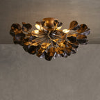 Lampa Sufitowa Art Deco z Ceramicznymi Płatkami na Żelaznej Ramie - 3