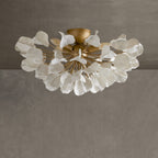Lampa Sufitowa Art Deco z Ceramicznymi Płatkami na Żelaznej Ramie - 4