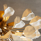 Lampa Sufitowa Art Deco z Ceramicznymi Płatkami na Żelaznej Ramie - 6