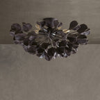 Lampa Sufitowa Art Deco z Ceramicznymi Płatkami na Żelaznej Ramie - 8