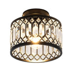 Lampa Sufitowa Art Deco z Kryształami i Metalową Ramą - 4