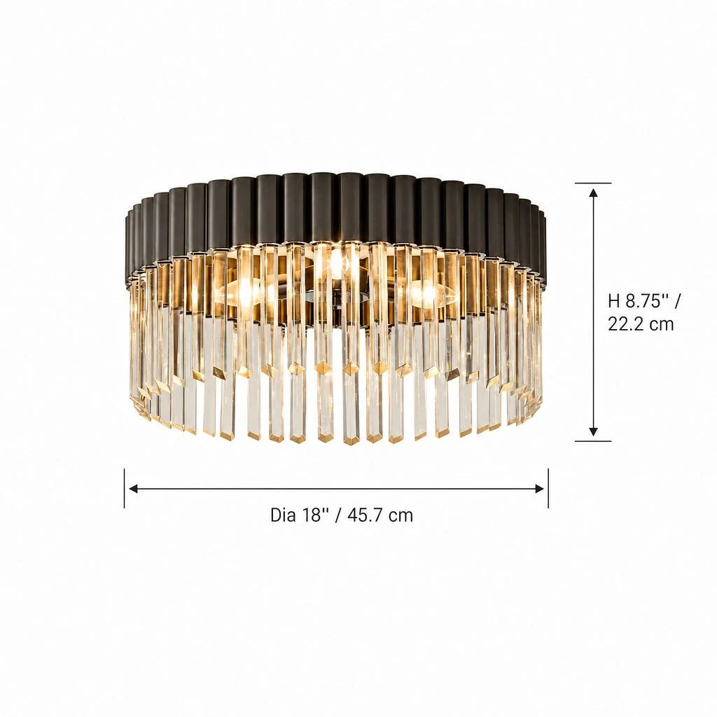 Lampa Sufitowa Art Deco z Kryształami w Stylu Glamour