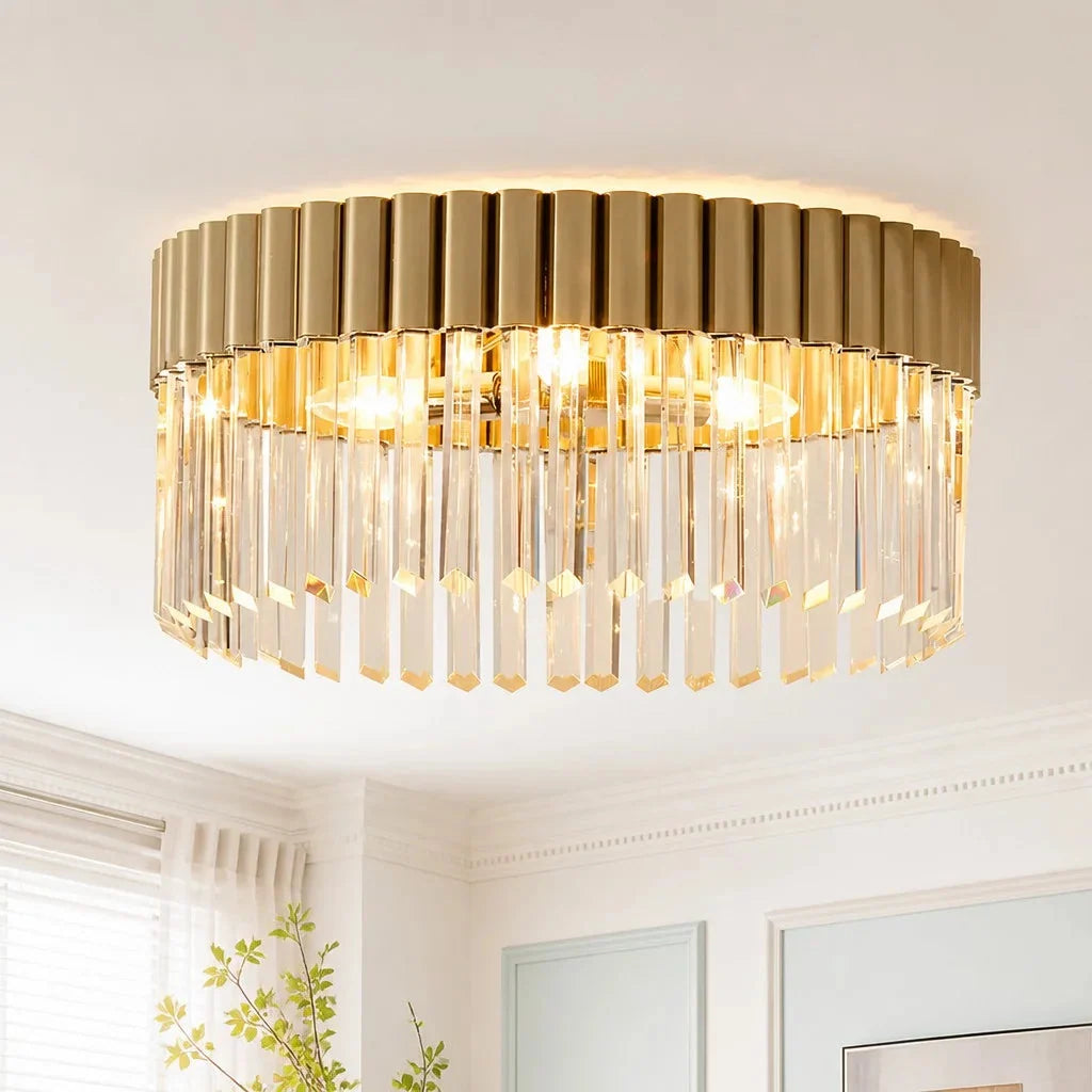 Lampa Sufitowa Art Deco z Kryształami w Stylu Glamour - 3