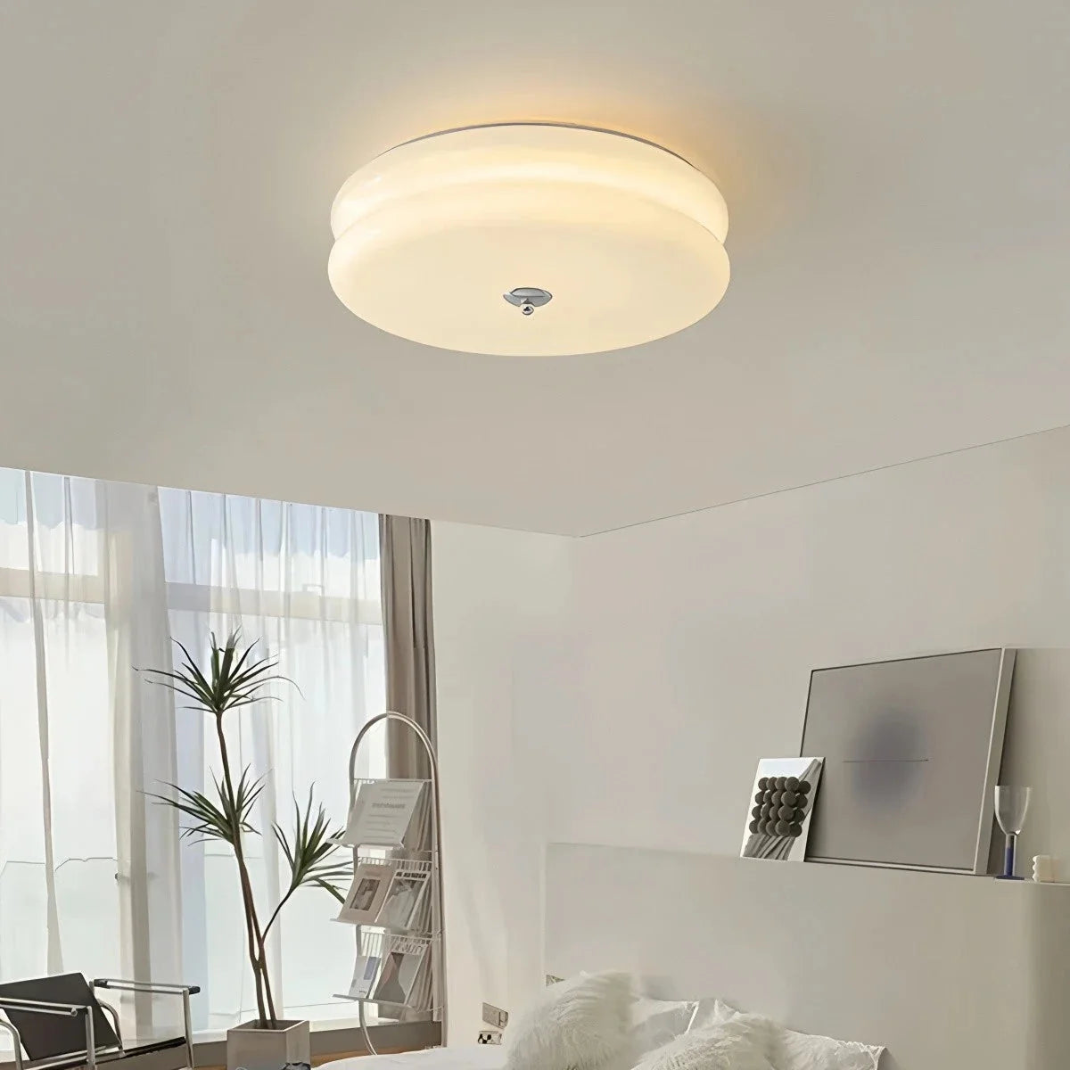 Lampa Sufitowa Art Deco z Okrągłym Kloszem w Stylu Vintage - 10