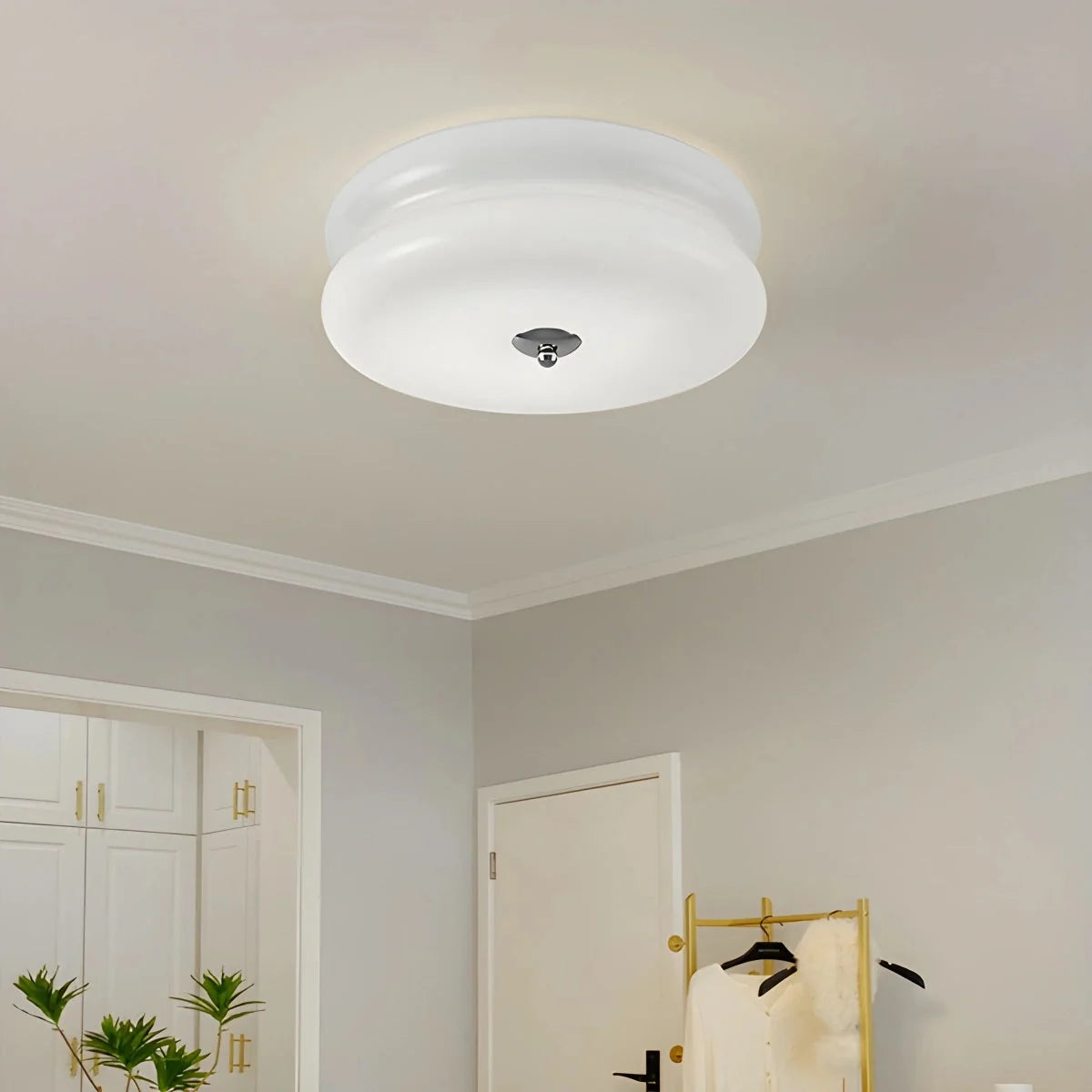 Lampa Sufitowa Art Deco z Okrągłym Kloszem w Stylu Vintage - 20