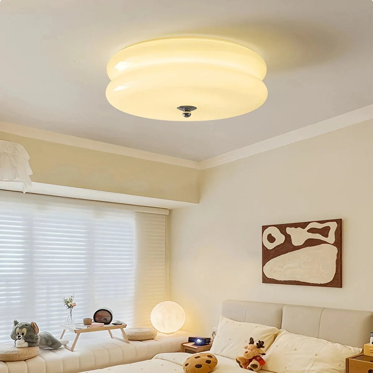 Lampa Sufitowa Art Deco z Okrągłym Kloszem w Stylu Vintage - 8