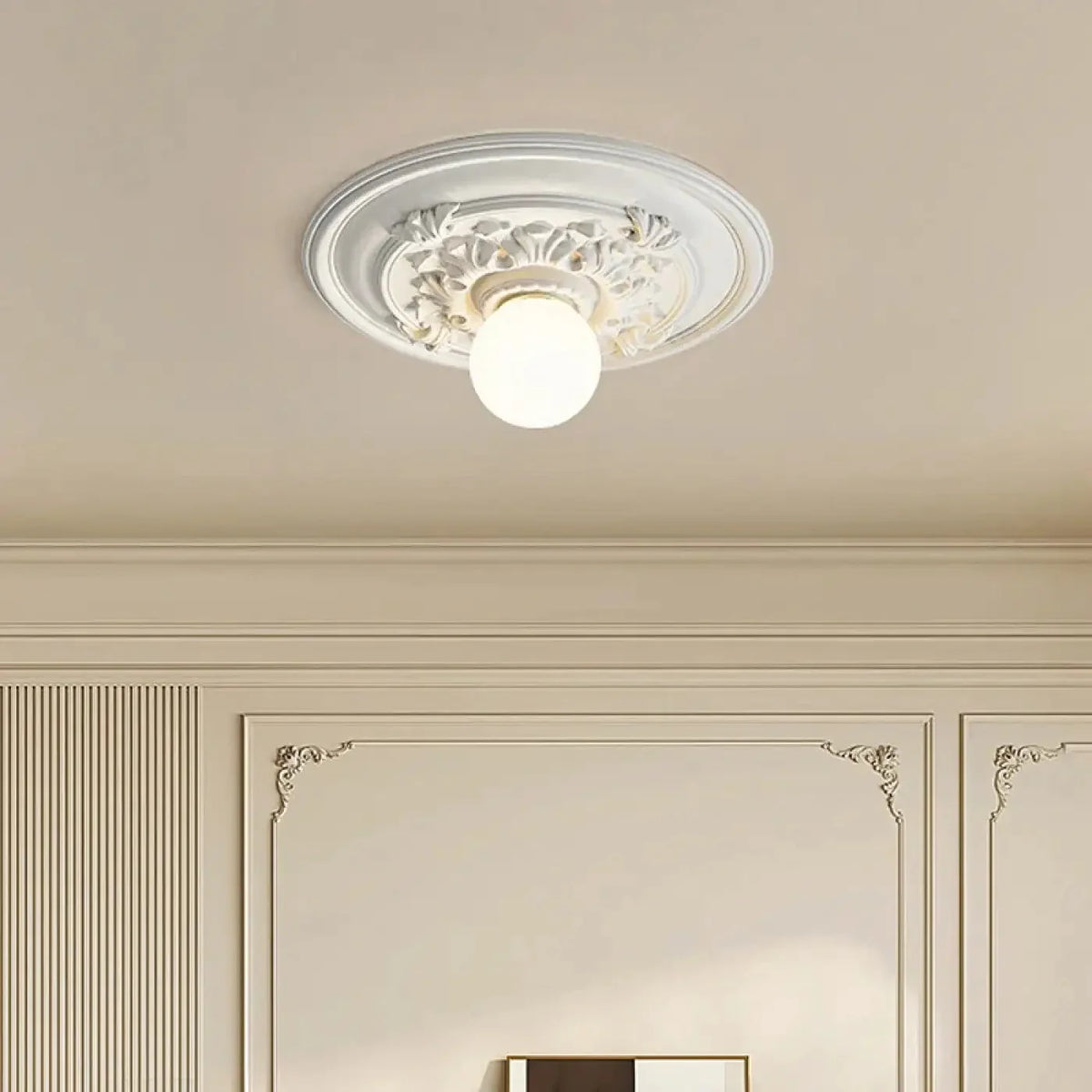 Lampa Sufitowa Art Deco z Ozdobną Rozetą Sufitową - 3
