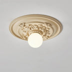 Lampa Sufitowa Art Deco z Ozdobną Rozetą Sufitową - Beżowy