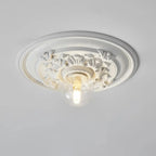 Lampa Sufitowa Art Deco z Ozdobną Rozetą Sufitową - Biały