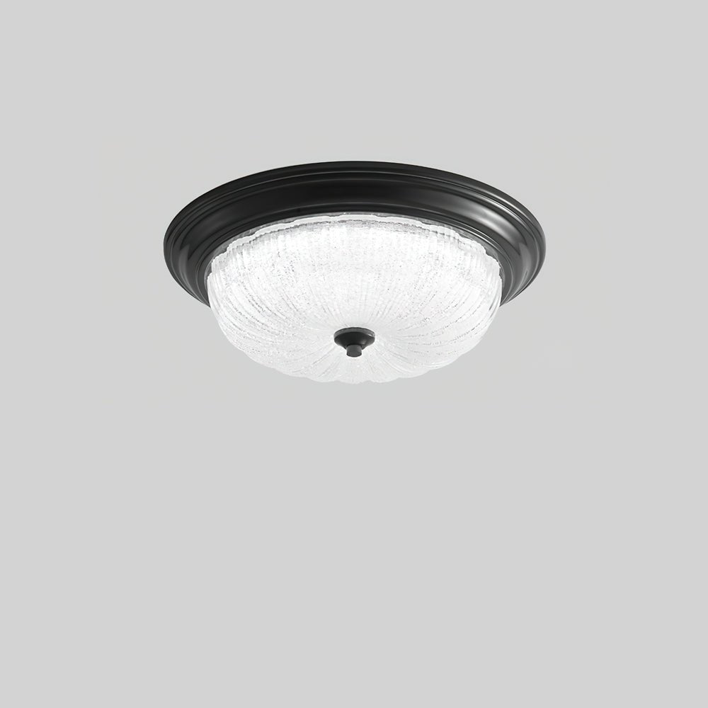 Lampa Sufitowa Art Deco z Teksturowanym Kloszem Szklanym - Czarny i biel
