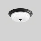 Lampa Sufitowa Art Deco z Teksturowanym Kloszem Szklanym - Czarny i biel
