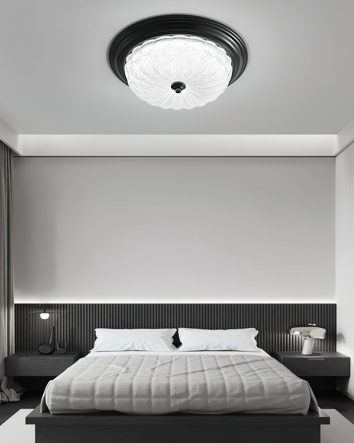 Lampa Sufitowa Art Deco z Teksturowanym Kloszem Szklanym - 8