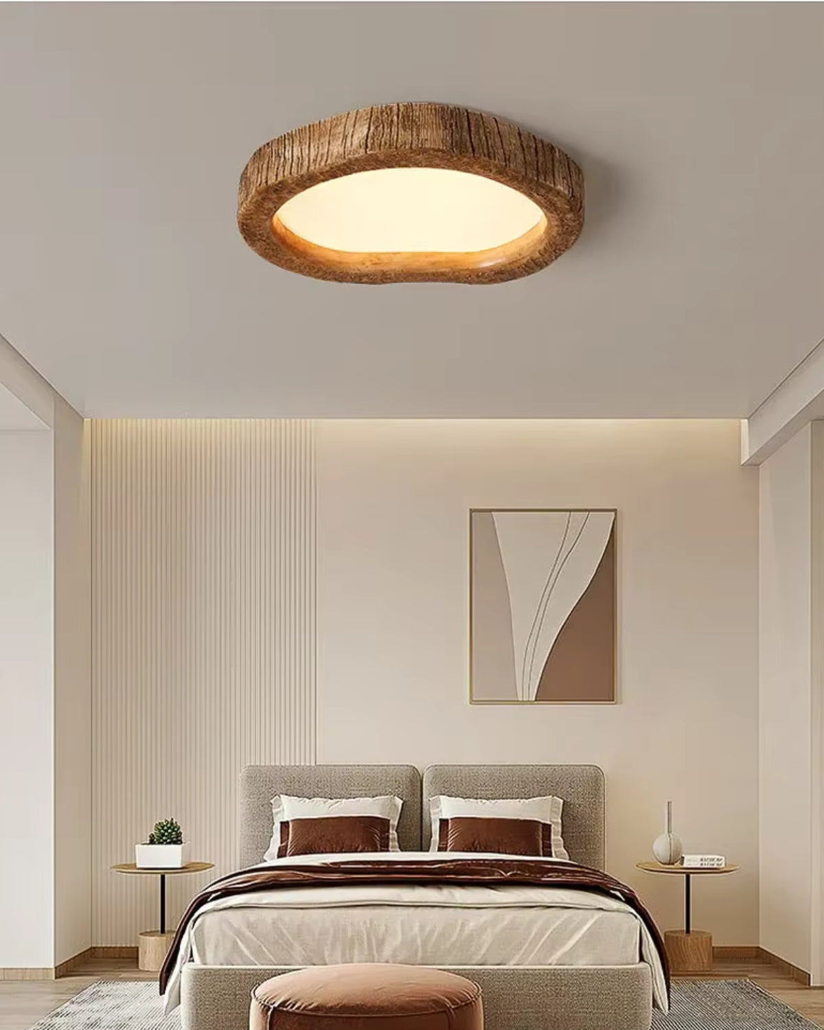 Lampa Sufitowa Boho z Organiczną Ramą w Stylu Drewna - 3