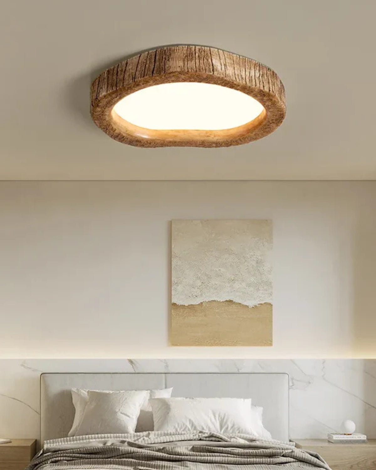 Lampa Sufitowa Boho z Organiczną Ramą w Stylu Drewna - 6