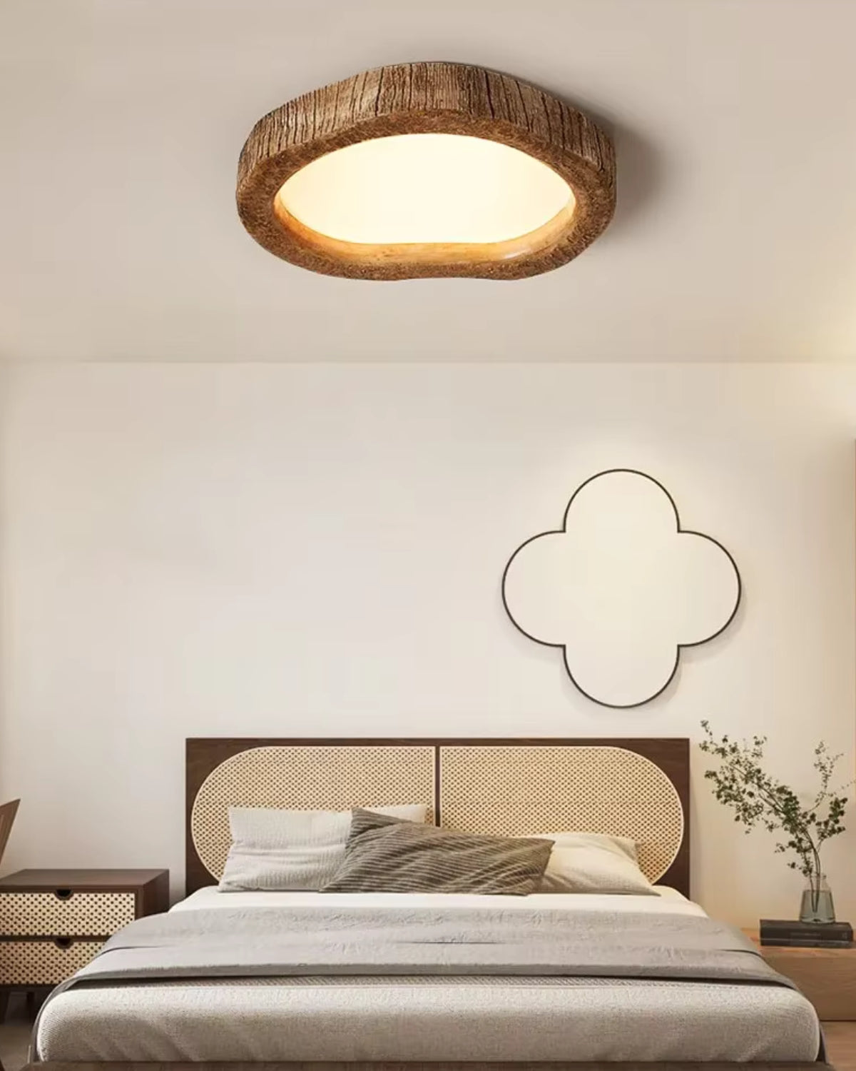 Lampa Sufitowa Boho z Organiczną Ramą w Stylu Drewna - 8