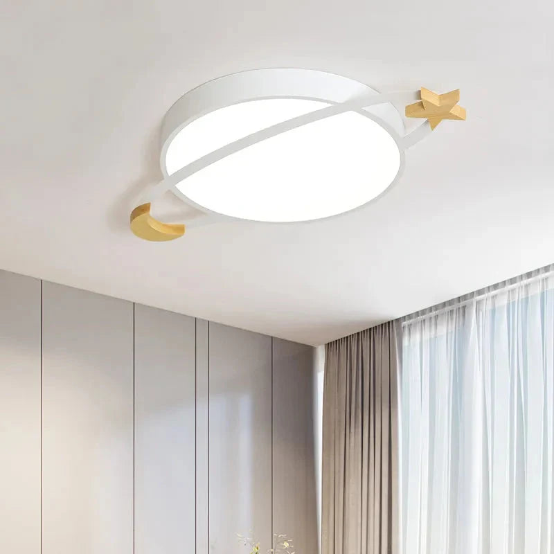 Lampa Sufitowa Dziecięca Nowoczesna z Motywem Planety Księżyca i Gwiazdy - 8