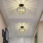 Lampa Sufitowa Glamour z Kryształami i Metalową Kloszem Kulistym - 4