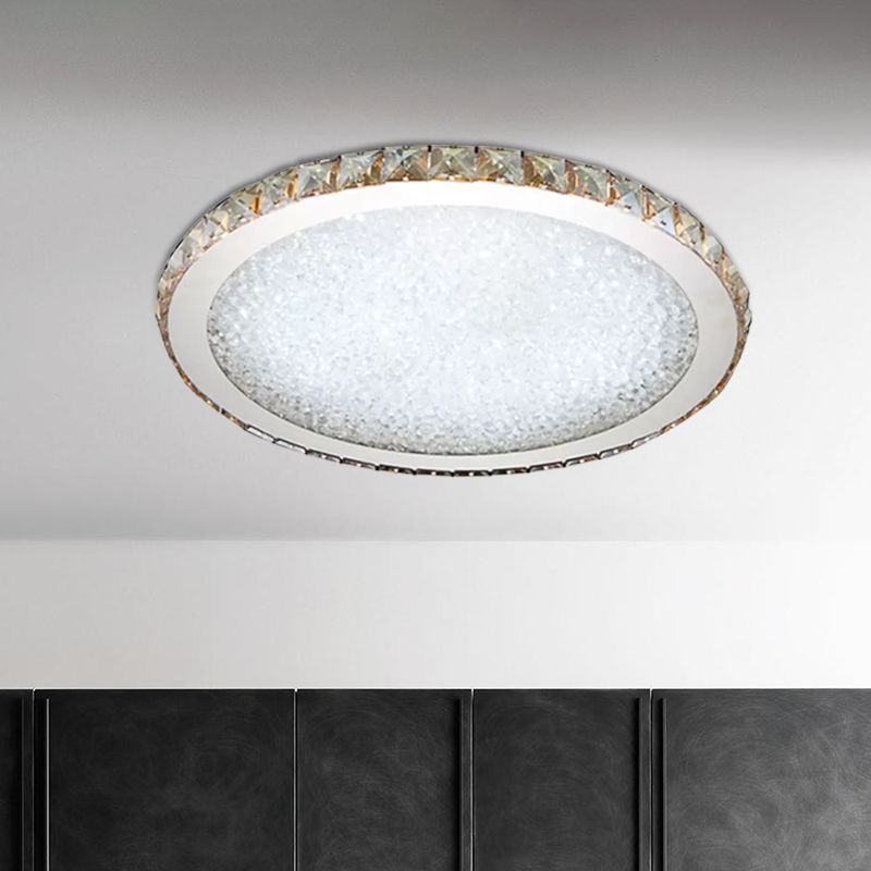 Lampa Sufitowa Glamour z Kryształami i Okrągłą Konstrukcją - Przezroczysty