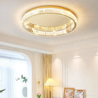 Lampa Sufitowa Glamour z Kryształami w Okrągłej Oprawie - 10