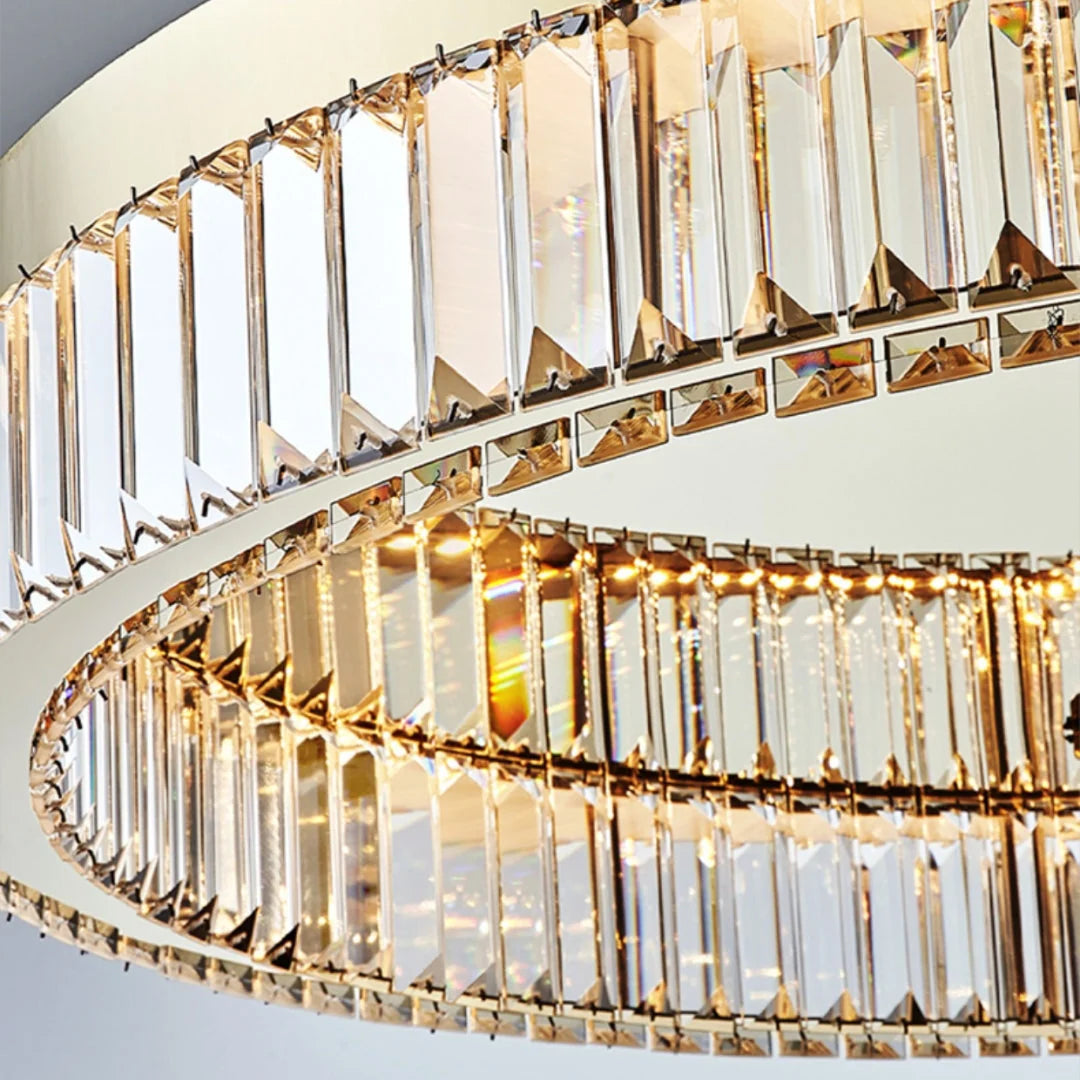 Lampa Sufitowa Glamour z Kryształami w Okrągłej Oprawie - 15