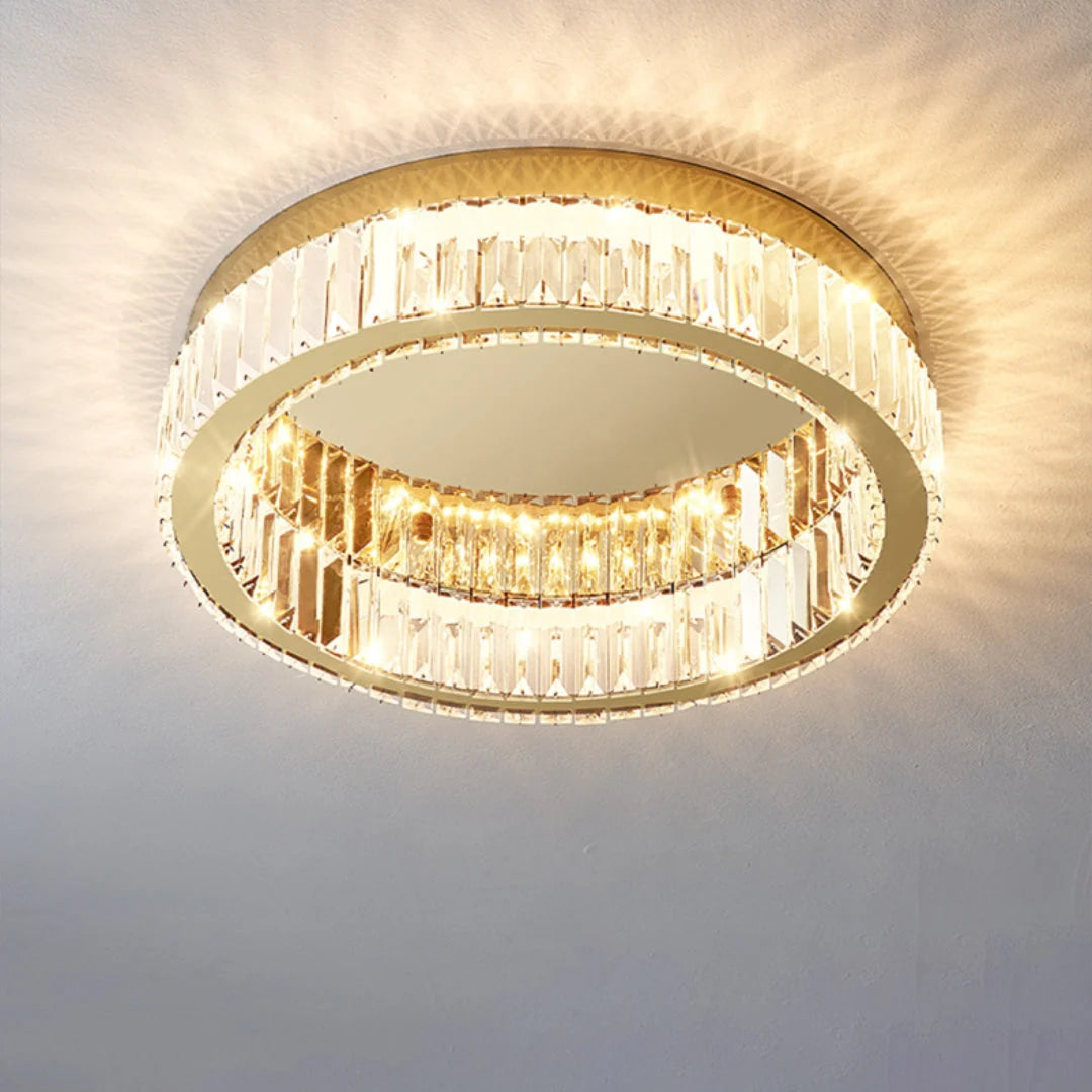 Lampa Sufitowa Glamour z Kryształami w Okrągłej Oprawie - 17