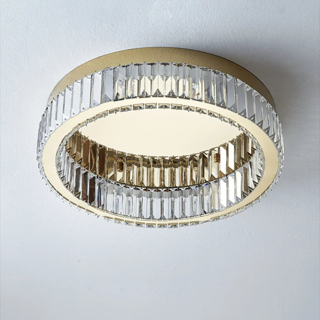 Lampa Sufitowa Glamour z Kryształami w Okrągłej Oprawie - 18