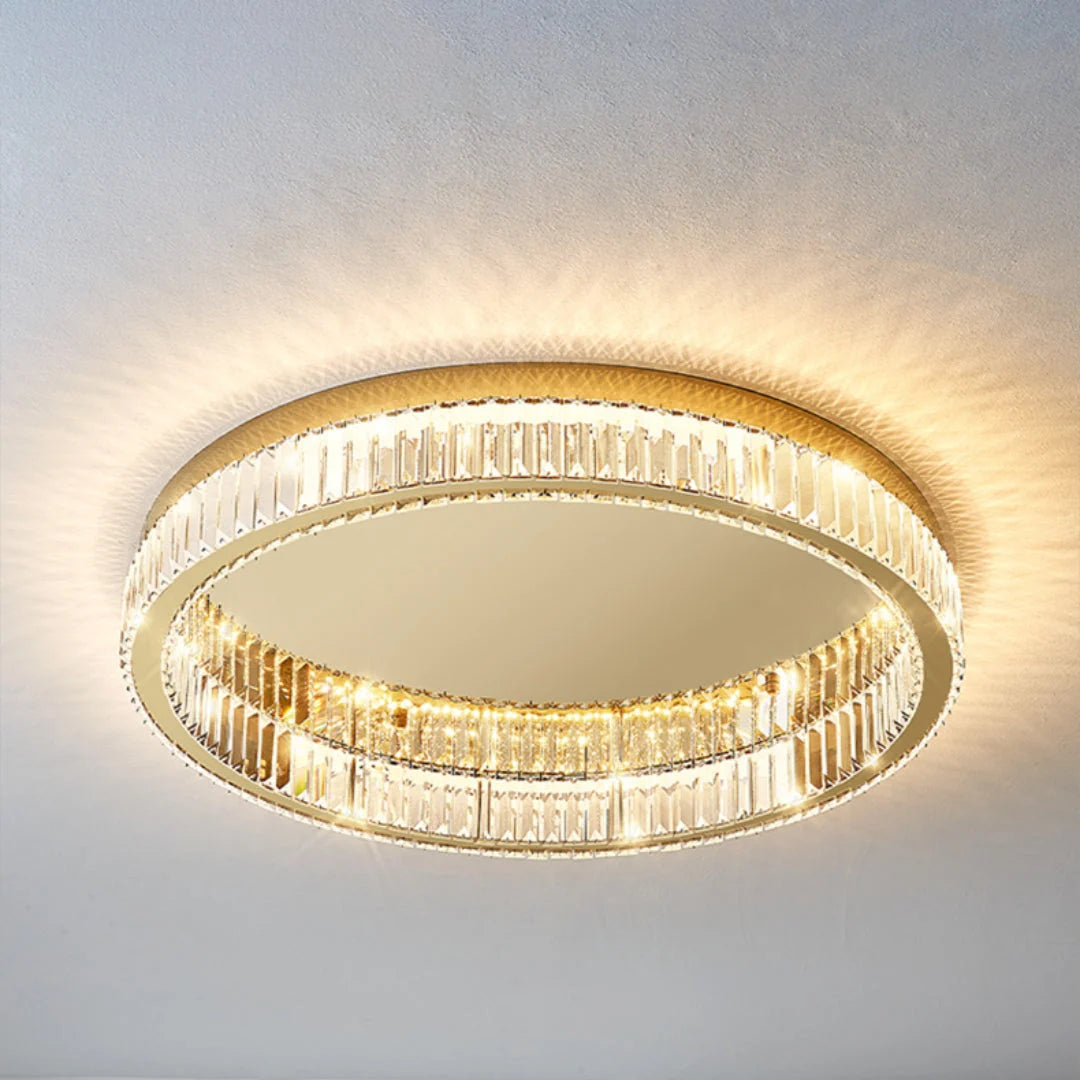 Lampa Sufitowa Glamour z Kryształami w Okrągłej Oprawie - 22