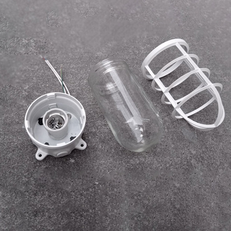Lampa Sufitowa Industrialna z Kloszem Klatkowym i Szkłem - 10