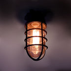 Lampa Sufitowa Industrialna z Kloszem Klatkowym i Szkłem - 23